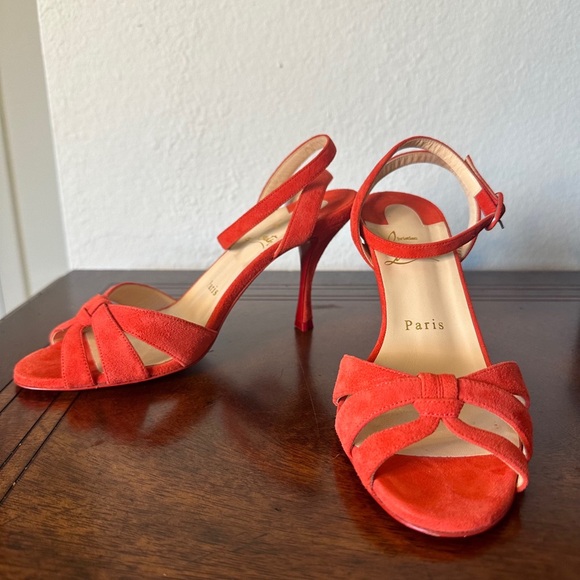 Christian Louboutin Trezuma 85 Suede Strappy Sandals - Picture 2 of 7